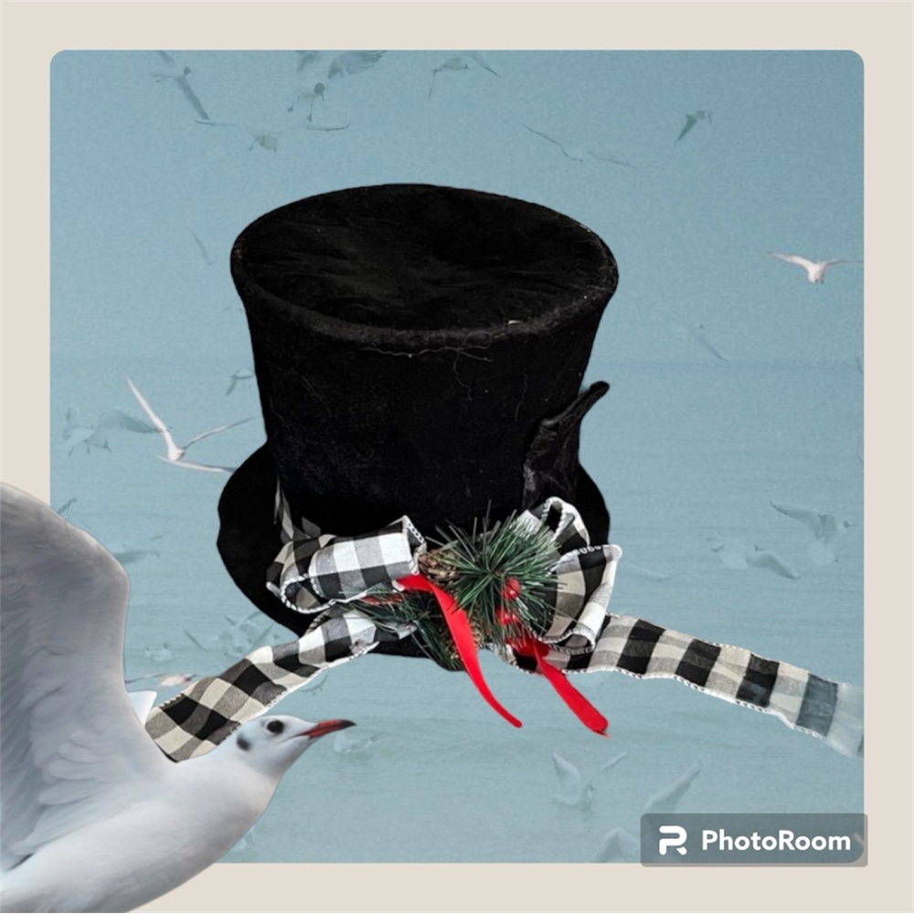 Snowman hat tree topper or decorative piece